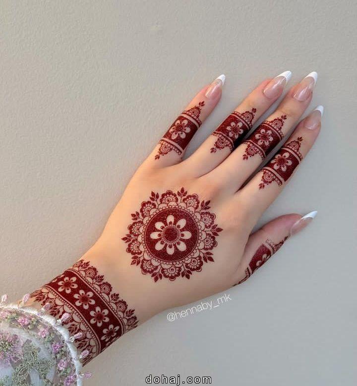 Simple Bel Mehndi Design Front Hand