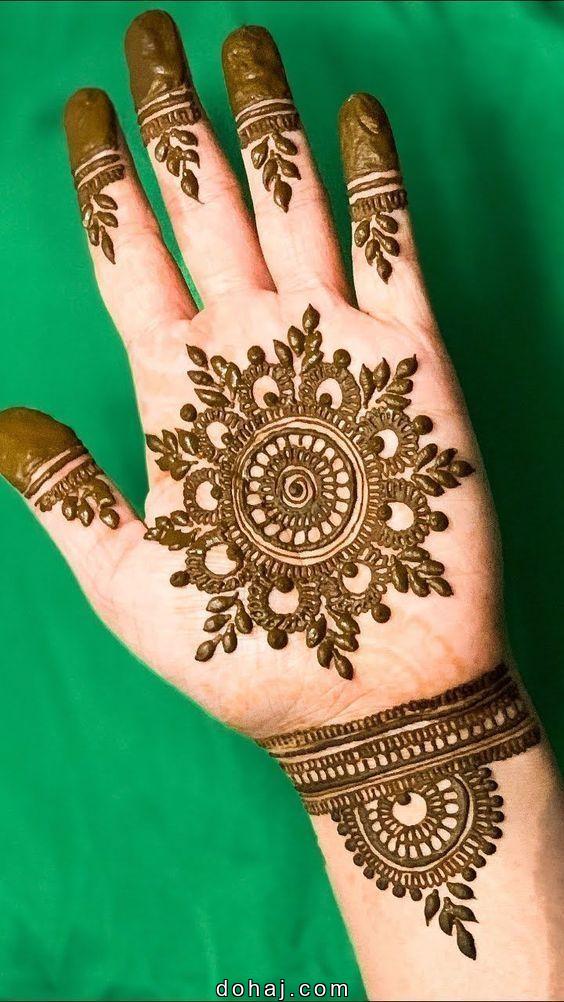 Simple Bel Mehndi Design Front Hand
