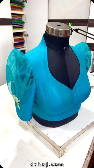 Simple Collar Neck Blouse Designs