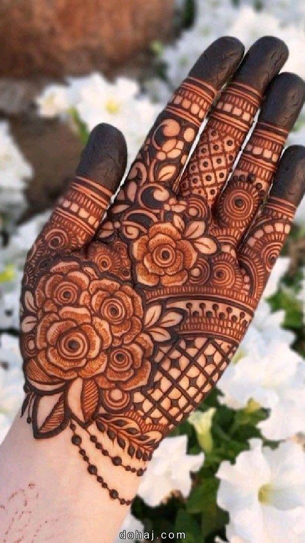 Simple Mehndi Design Front Hand Flower