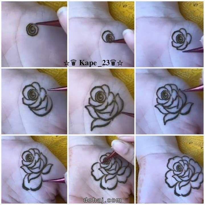 Simple Rose Flower Mehndi Design