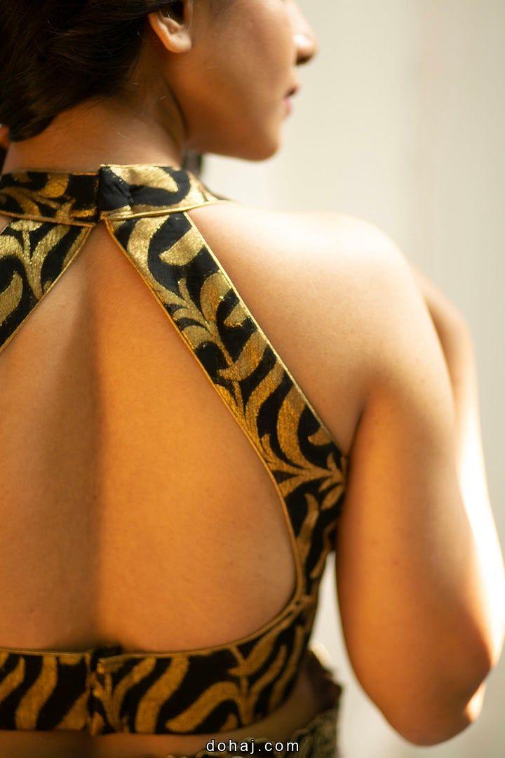 Simple Silk Saree Blouse Designs Back Neck