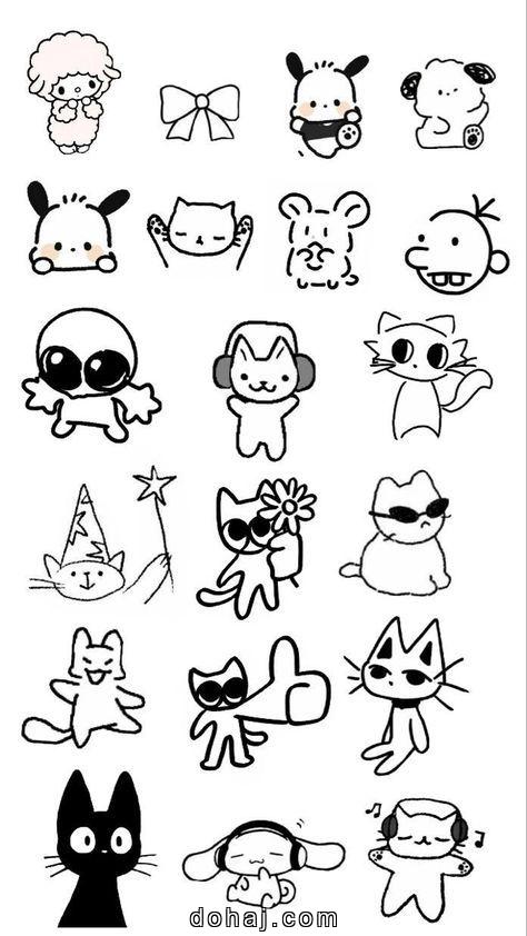 Sketch Cute Cat Drawing