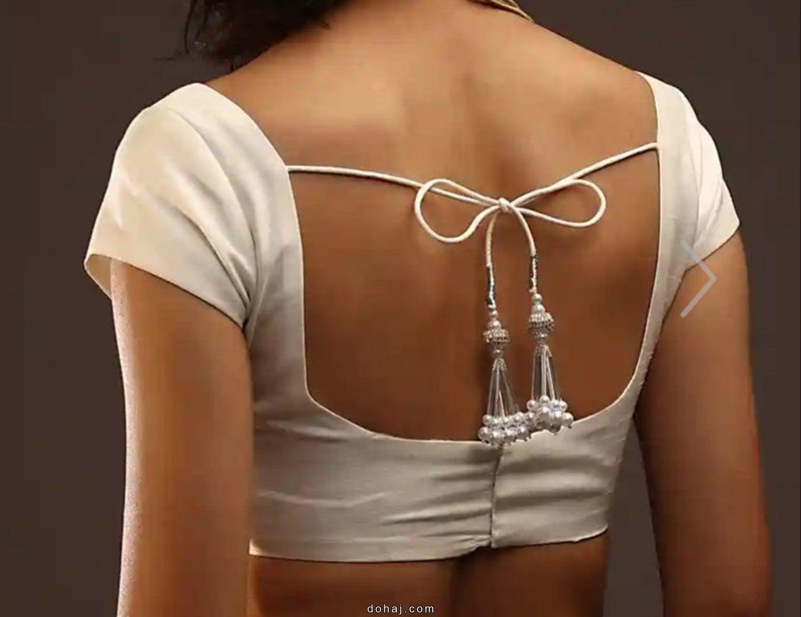 Sleeveless Backless Blouse Designs