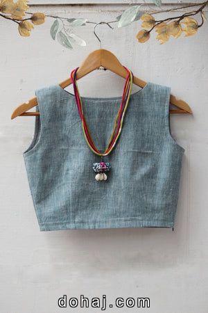 Sleeveless Black Blouse For Saree