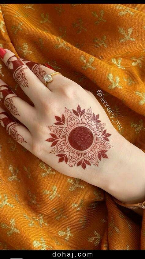 Small Simple Mehndi Design Front Hand