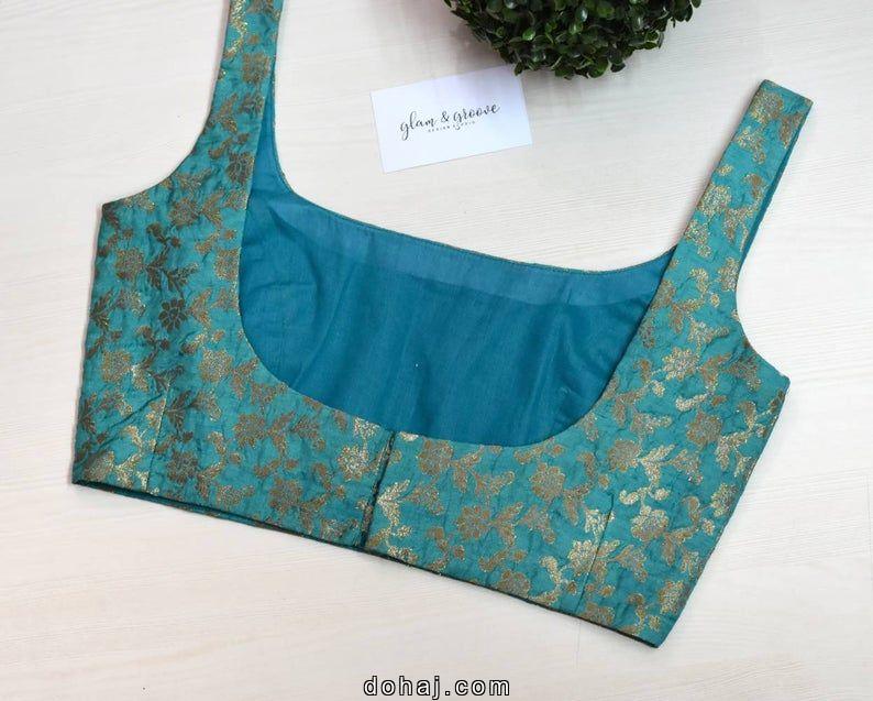 Stylish Boat Neck Sleeveless Blouse Designs