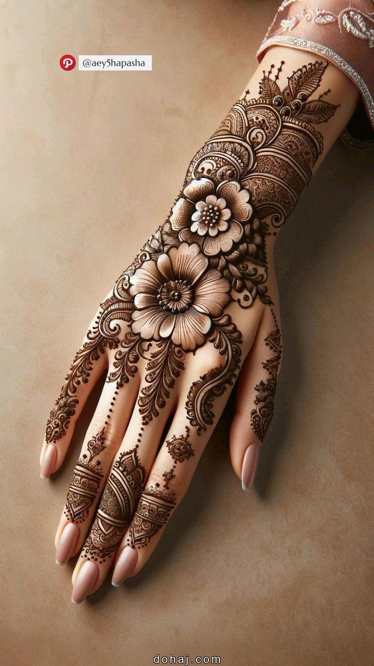 Stylish Front Hand Mehndi Design