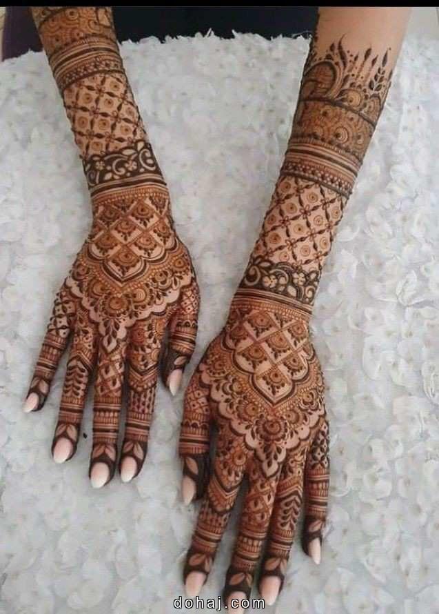 Stylish Stylish Back Full Hand Bridal Mehndi Design