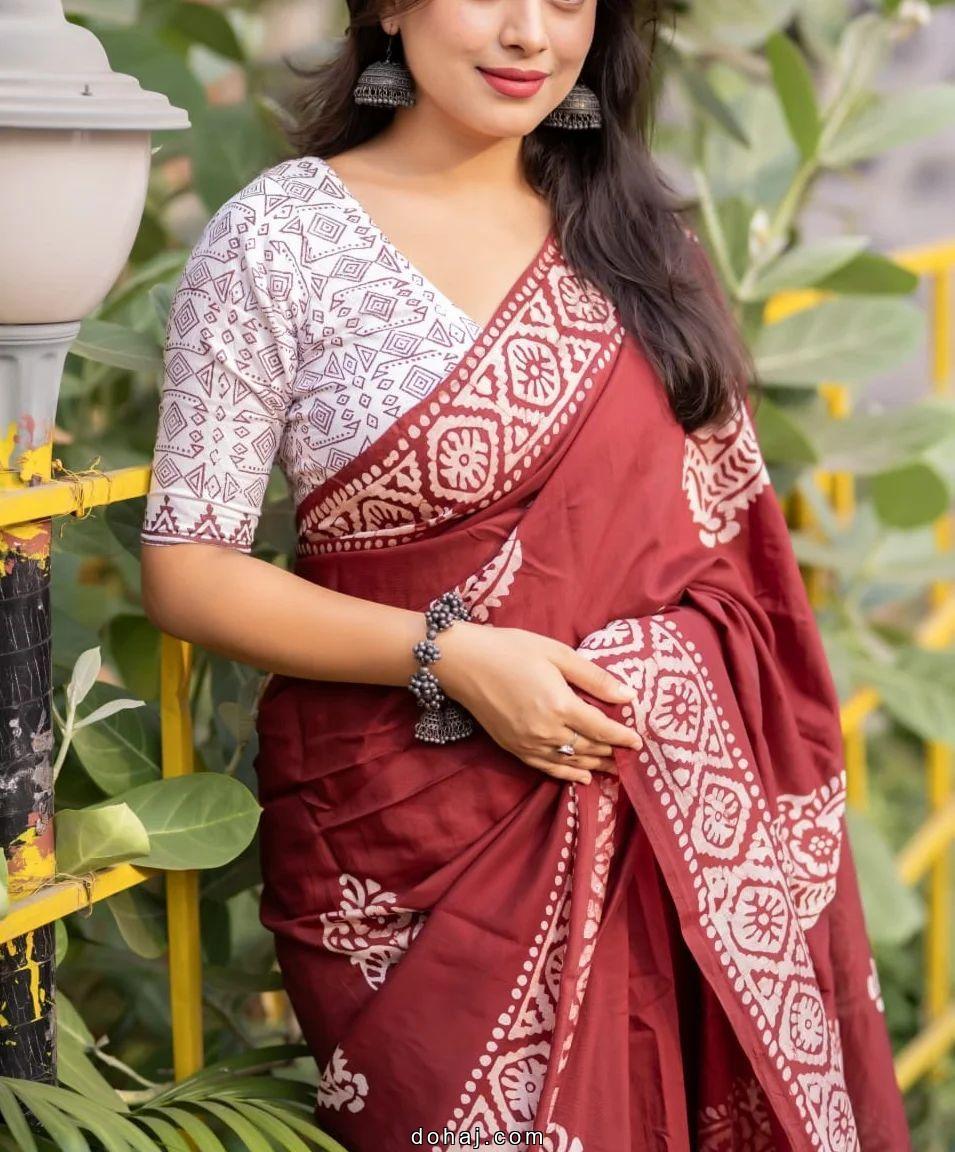 Traditional Border Saree Blouse Designs