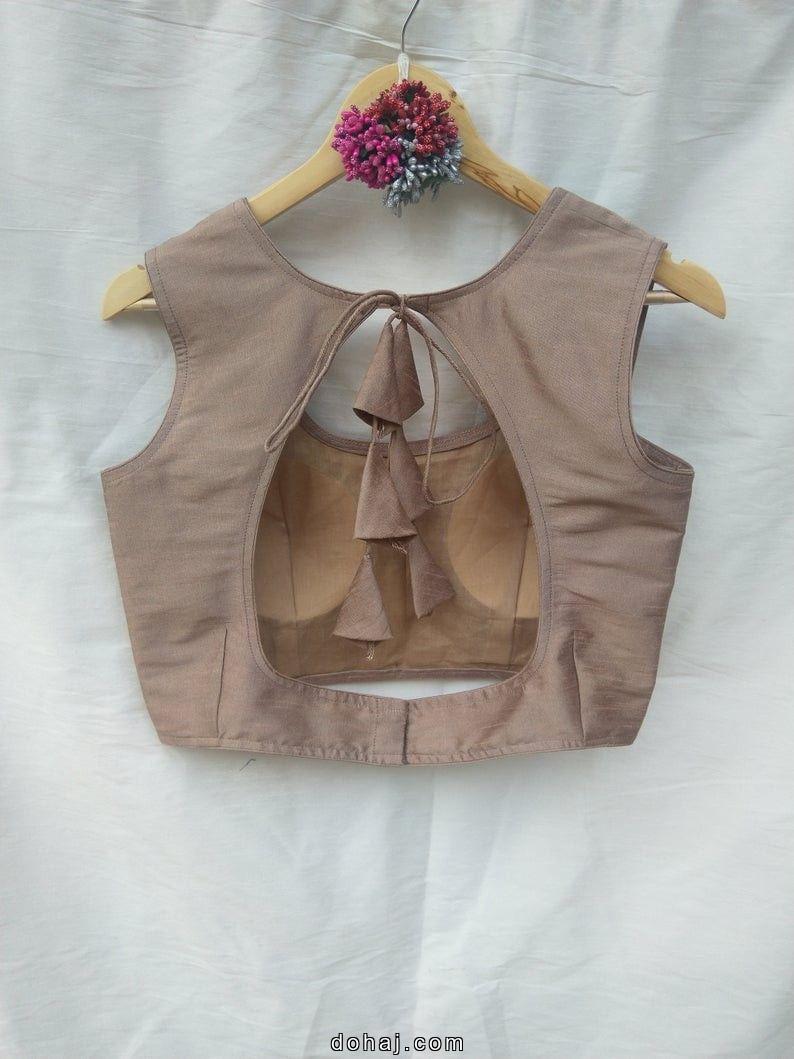 Traditional Silk Saree Sleeveless Blouse