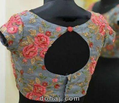 Trendy Boat Neck Crop Top Blouse Design