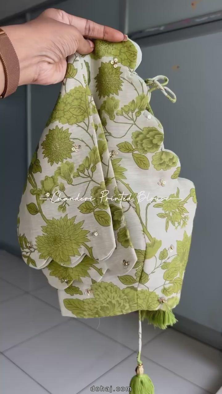 Trendy Simple Thread Work Blouse Designs