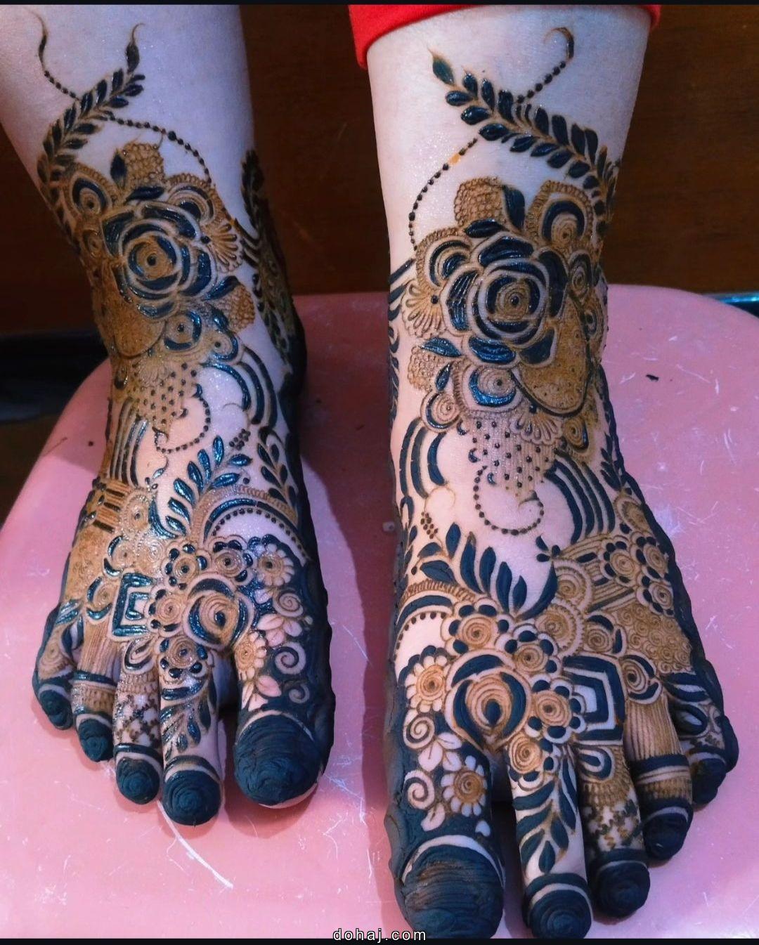 Wedding Bridal Leg Mehndi Design