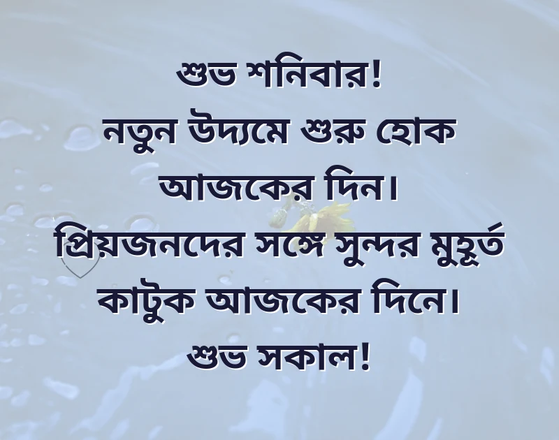শুভ শনিবার শুভ সকাল